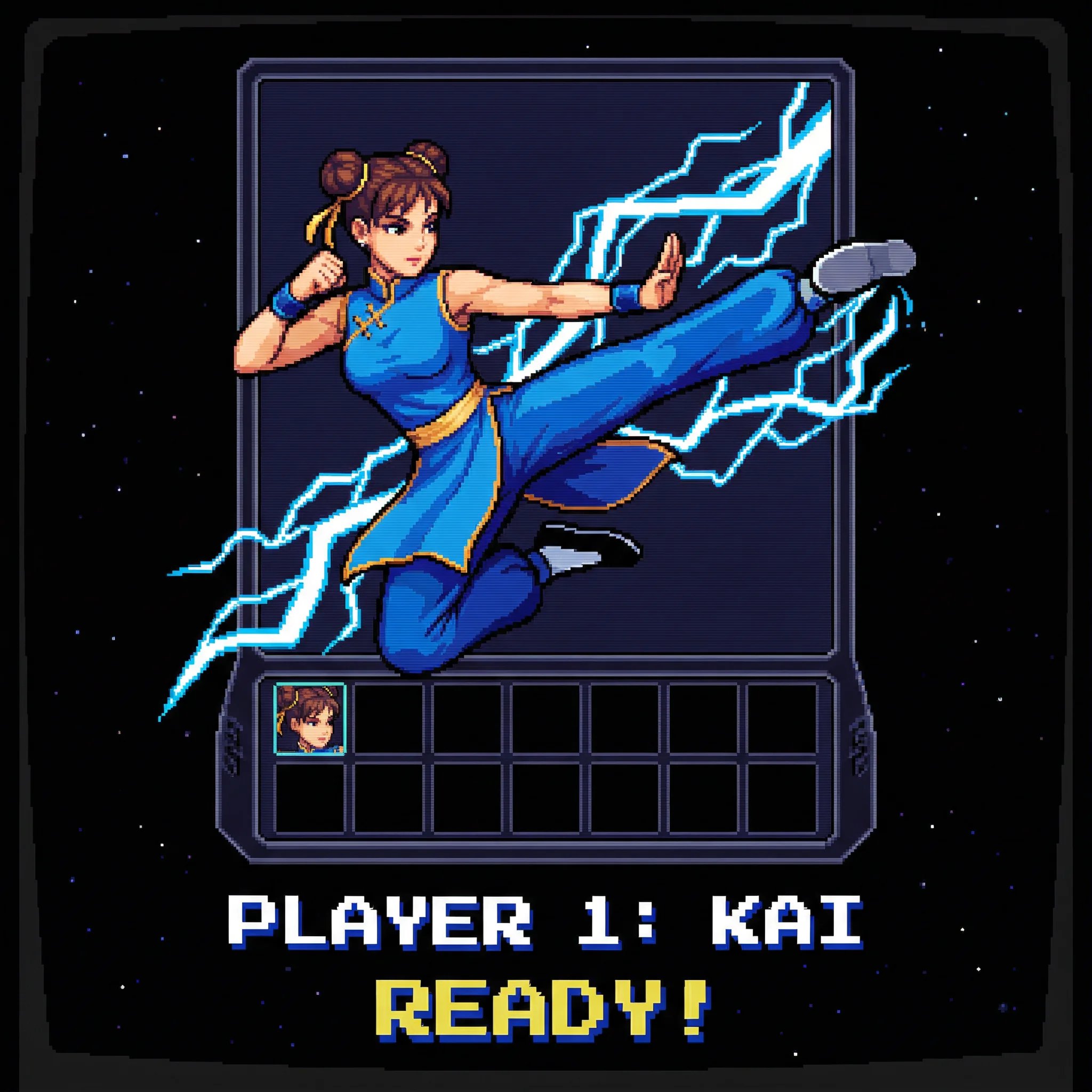 格斗家春丽的像素头像 - 芝麻开门 角色