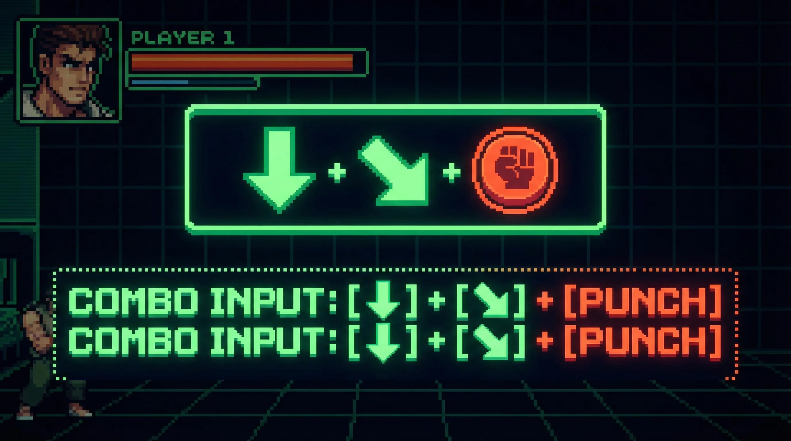 连招训练室中的 芝麻开门 指令输入界面