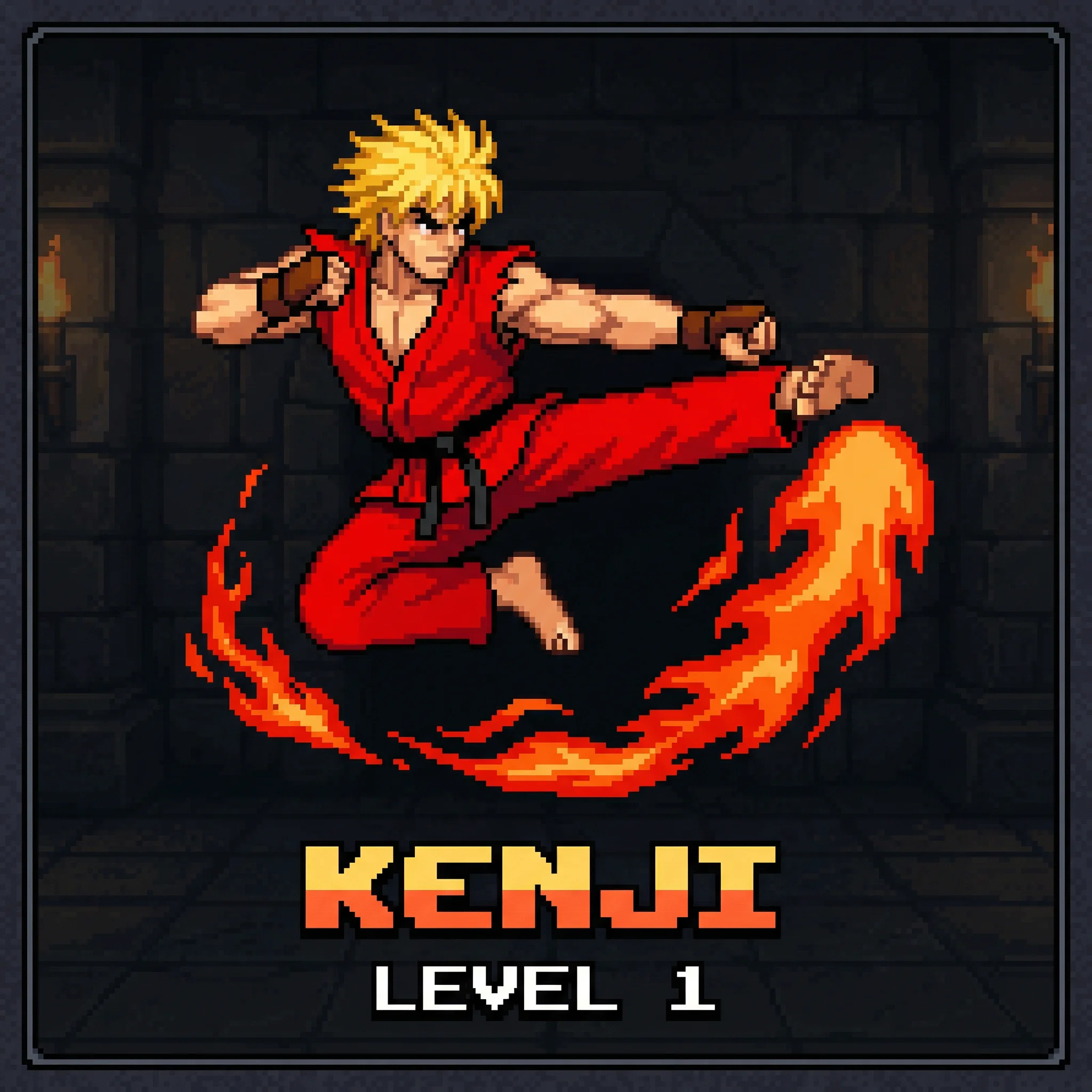 格斗家肯的像素头像 - 芝麻开门 角色